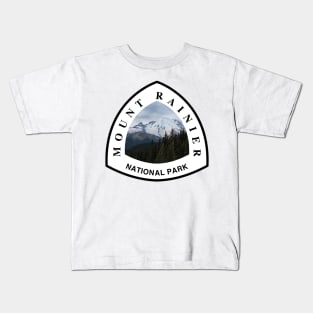 Mount Rainier National Park shield Kids T-Shirt